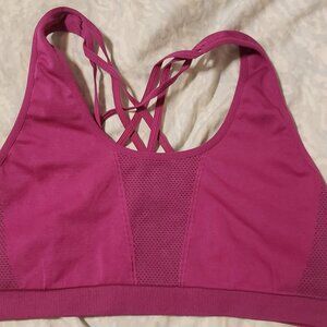 Workout Bra with cute multi-straps in Plum  Size M